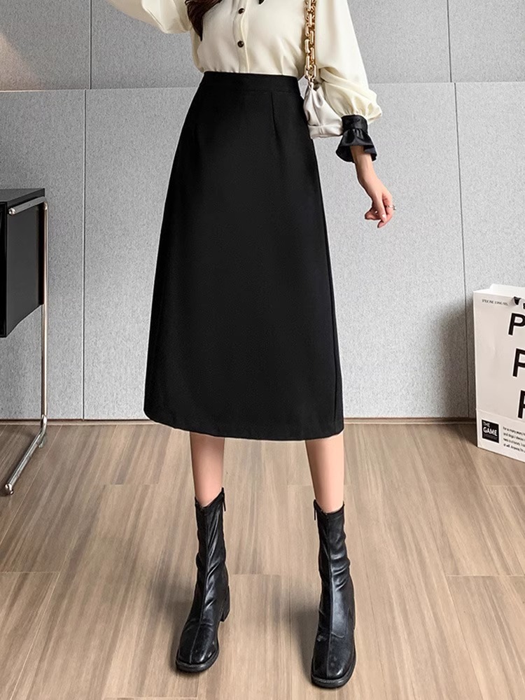 Skirt Women's High Waist Slim A- Line Skirt 2024 Spring New Arrival Light Mature Style Fashionable Elegant One-Step Skirt for Small Men