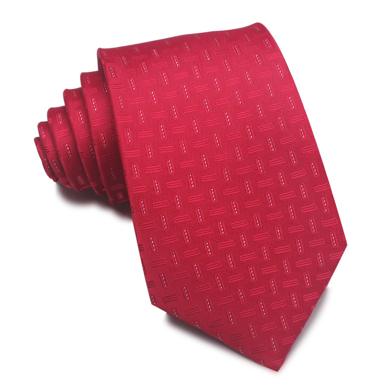 Picture of 25 New 8cm Polyester Jacquard Stripesd Tie 7cm Men's and Women's Business Formal Wear Casual High-End Red Black Blue