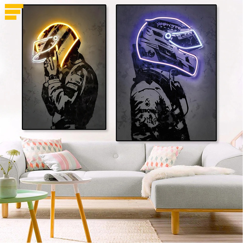 Retro Motorcycle Frameless Core Bar KTV Hanging Painting Music Dining Bar Art Painting Jordan Theme Living Room Decorative Painting