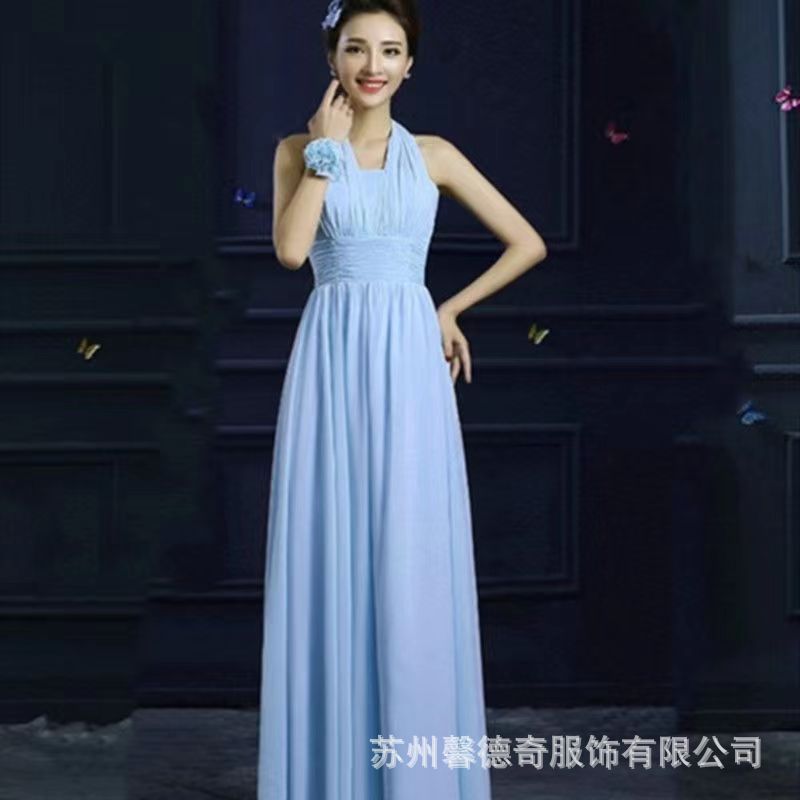 Picture of Bridesmaid Dress women's long fairy dress Korean style birthday banquet adult ceremony can be worn at ordinary times girlfriends Sisters Group dress