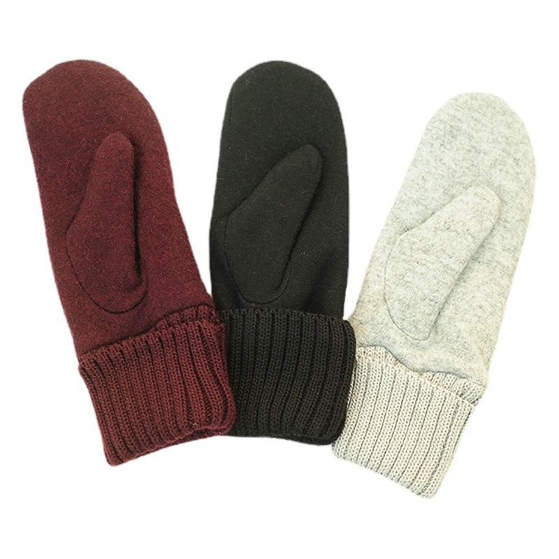 Autumn women's winter Korean-style cute thickened fleece-lined warm cold-proof riding gloves Japanese cashmere gloves for men