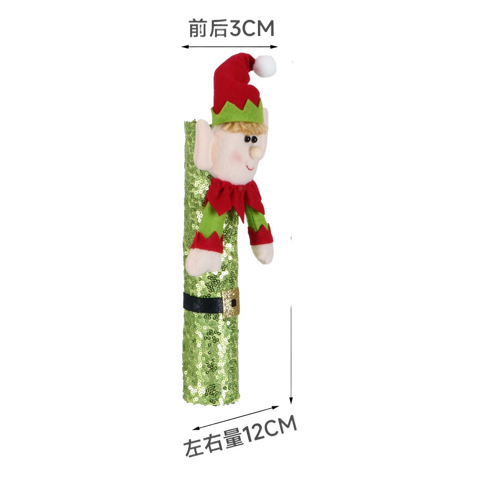 Chuangda Cross-Border Popular Christmas Small Gifts Velvet Elf Couple Refrigerator Handle Decoration Christmas Home Supplies