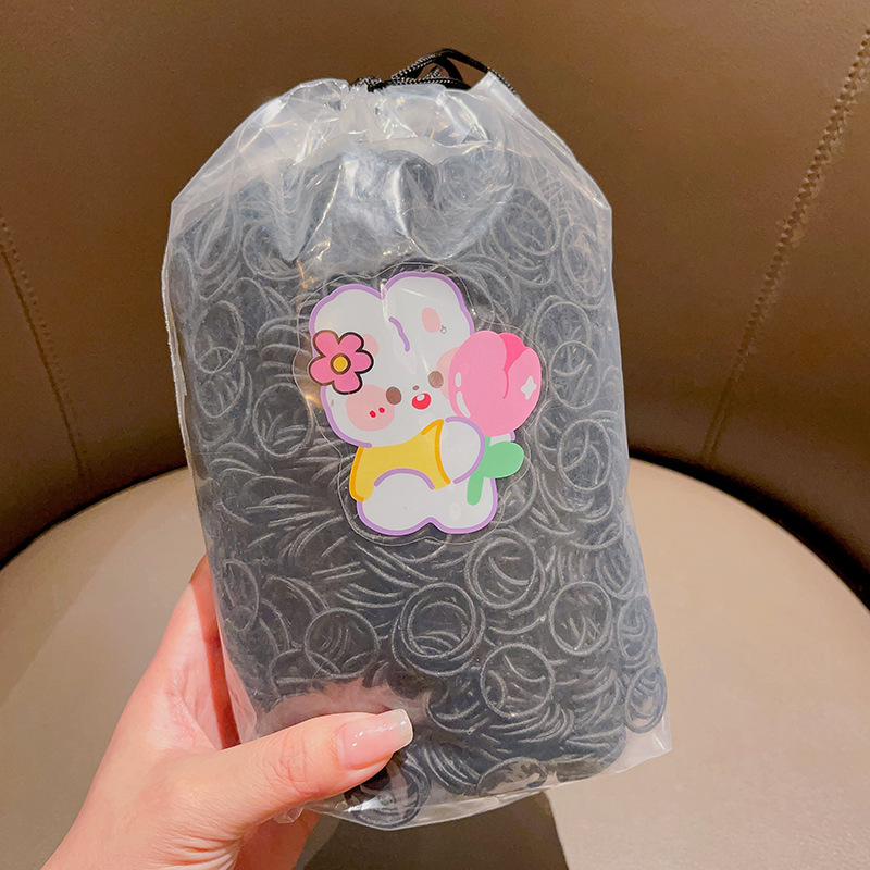 Picture of 600 children's good elasticity does not hurt the hair rubber band baby hair thumb hair band Little girl hair rope hair rope