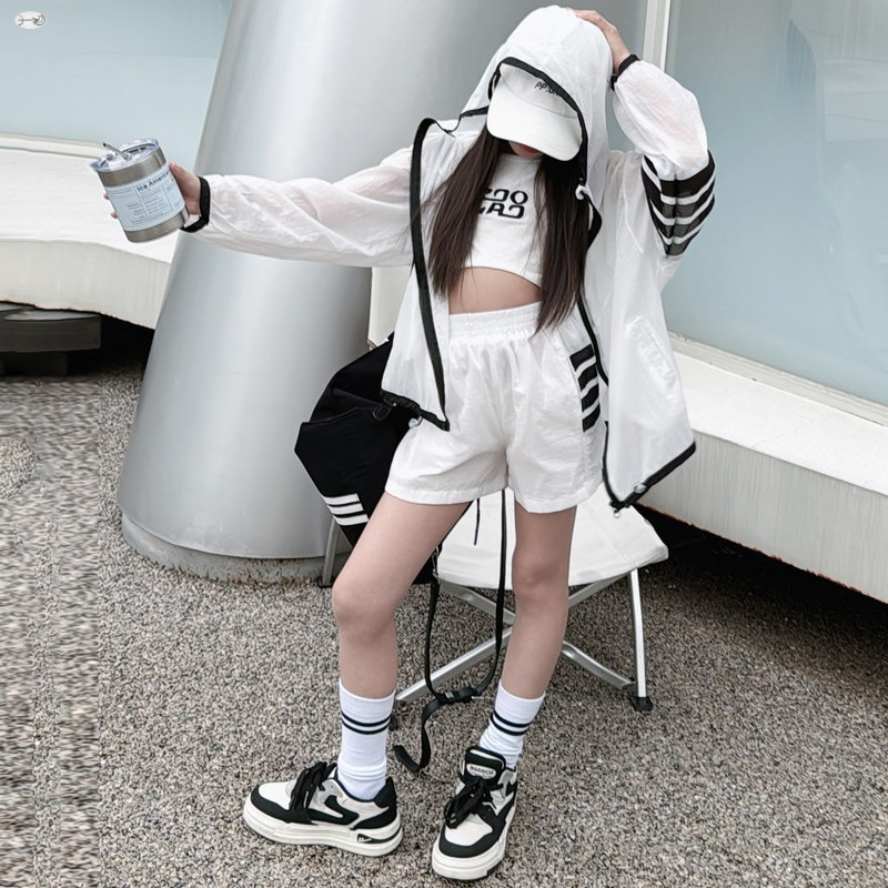 Picture of Girls' Sunscreen Coat Ice Silk Anti-ultraviolet suit 2025 New Two-piece Sunscreen Suit for Children in Summer
