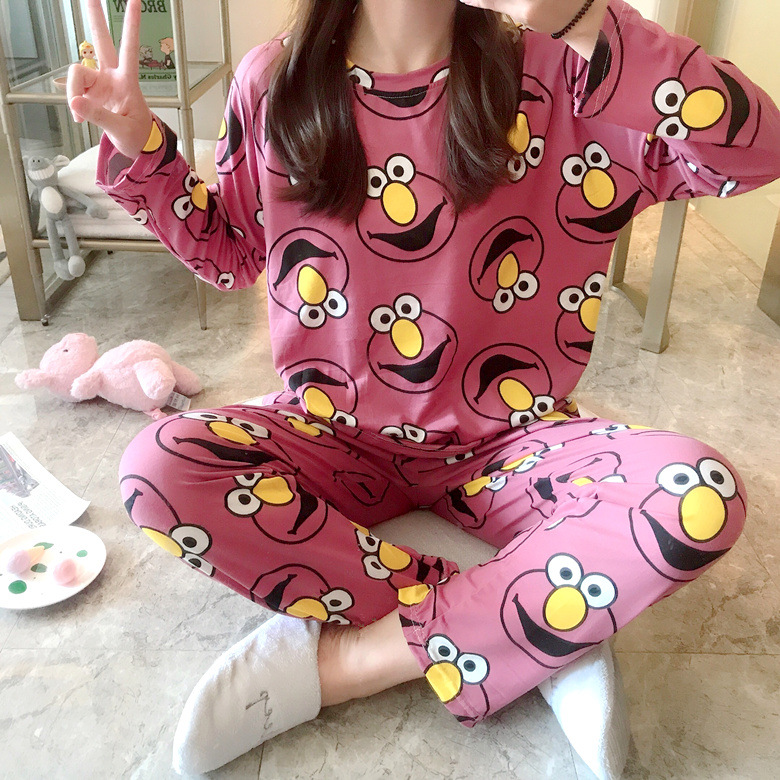 Picture of Factory Clearance Welfare Spring and Autumn Pajamas Women's Casual Comfortable Lady Style Long Sleeve Trousers Two-Piece Home Clothes