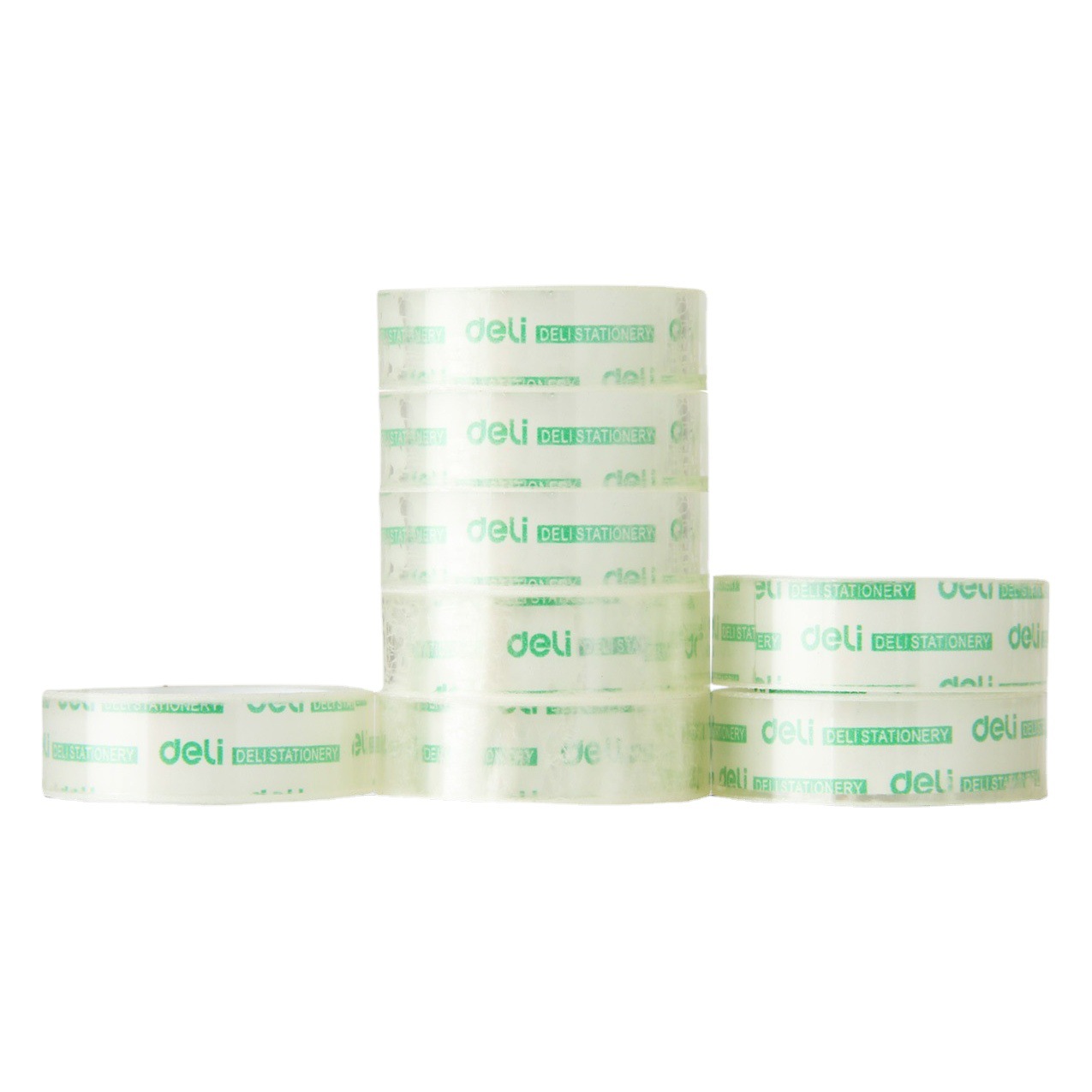 [8 rolls/cylinder] Deli 30061 stationery tape 18mm * 14y * 38um transparent small tape