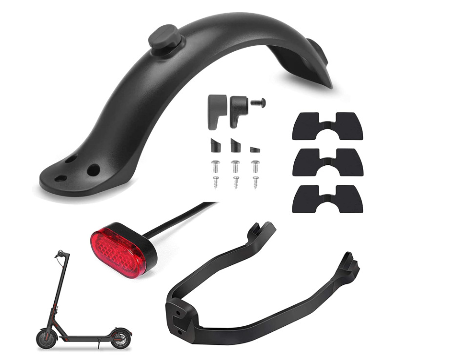 Picture of Electric scooter rear fender with hook Mijia M365 1S black white rear fender water block