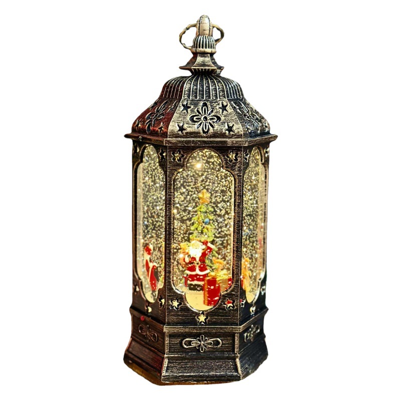 Cross-border new Christmas decorations retro water lamp LED light interior luminous night light home creative ornaments