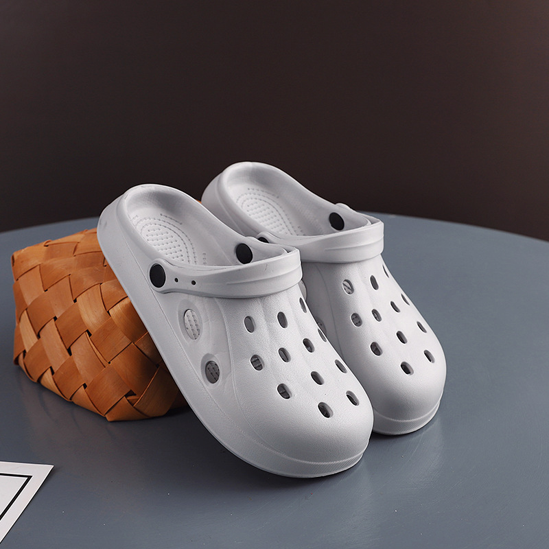 Picture of Summer New Clogs Men's Trendy Non-Slip Soft-Soled Toe-Cap Sandals Wholesale Outer Wear Thick-Soled Solid Color Beach Slippers for Women