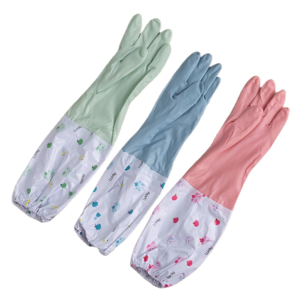 Washing dishes with velvet gloves clean washing dishes rubber gloves thickened laundry sanitary durable waterproof gloves