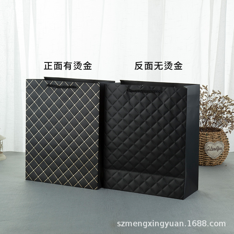 Picture of Creative New Fashion High-End Oversized Gift Bag Gift Bag European and American Hot Stamping Plaid Business Satchel Paper Bag