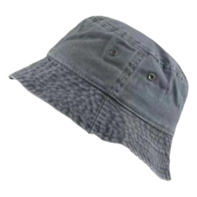 Foreign trade Hong Kong style retro old fisherman hat solid color washed denim hat spring and summer fashion breathable couple basin hat tide