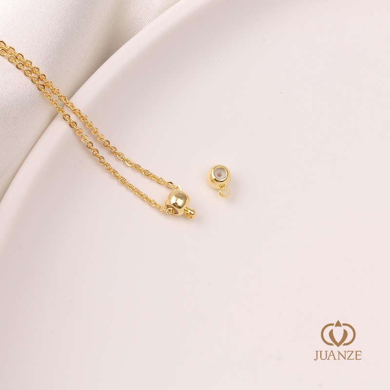 Picture of Bag gold color belt hanging without hanging silicone plug positioning adjustment round bead spacer handmade DIY hand necklace material accessories