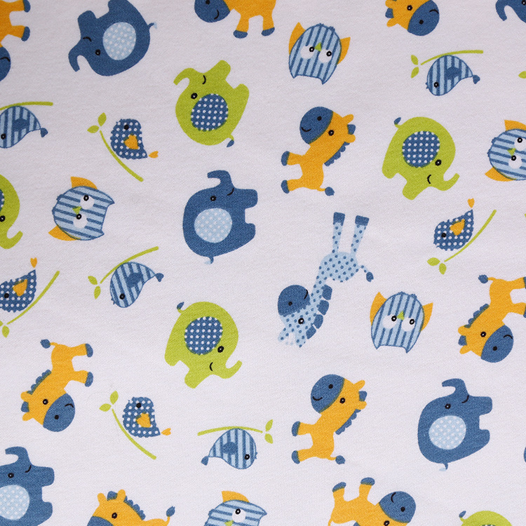 Picture of 40s Cartoon Knitted Printed Fabric in stock Supply Cotton Wool Fabric Cotton Printed Composite Bamboo Fiber Diaphragm Pad