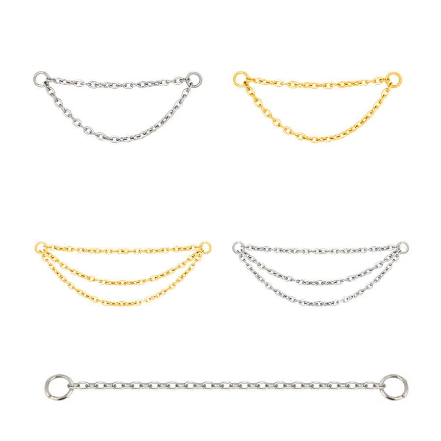 F-136 Titanium Chain Nose Ring Nose Stud Earrings Nose Chain Human Puncture Accessories Nose Stud Earrings Accessories