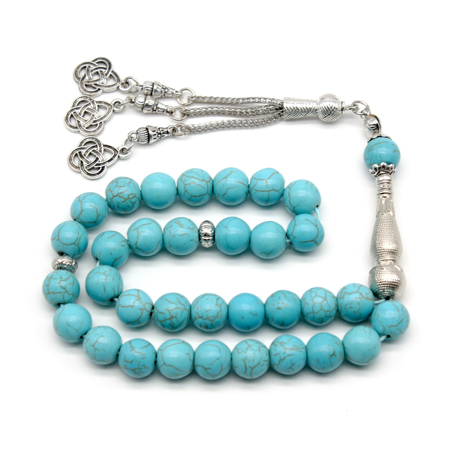Picture of 33 Turquoise Rosary Original Design 10mm Totbih Handmade Beads