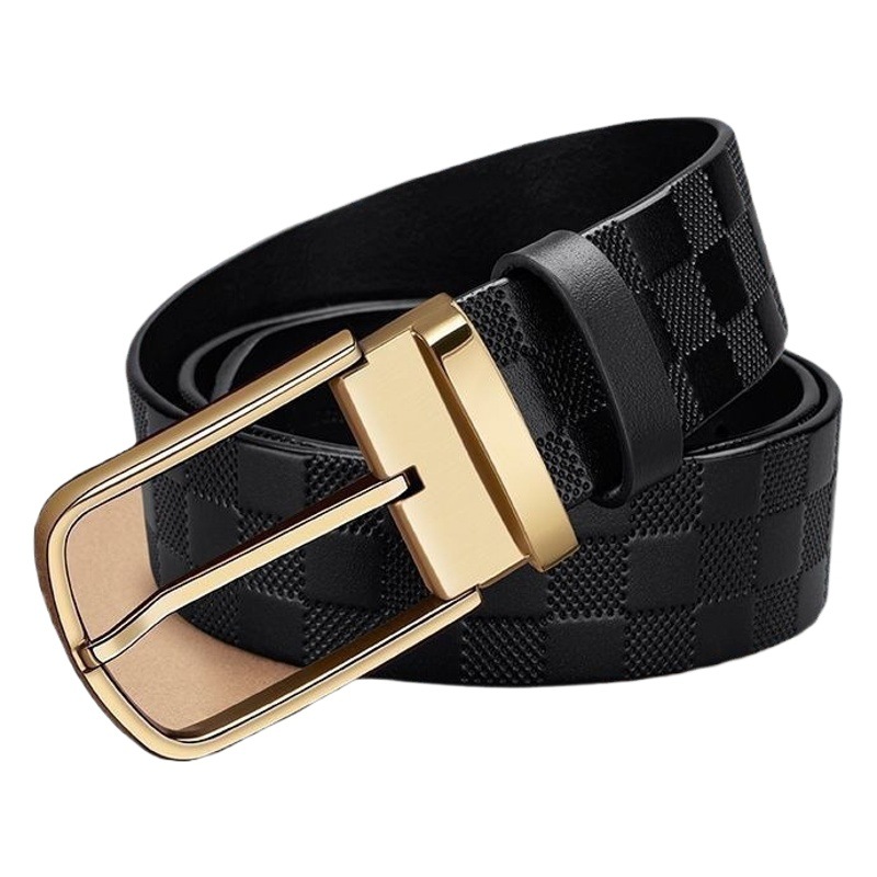 Network hot selling men's stainless steel needle buckle head layer vegetable tanning belt men's belt leisure head layer a generation of hair