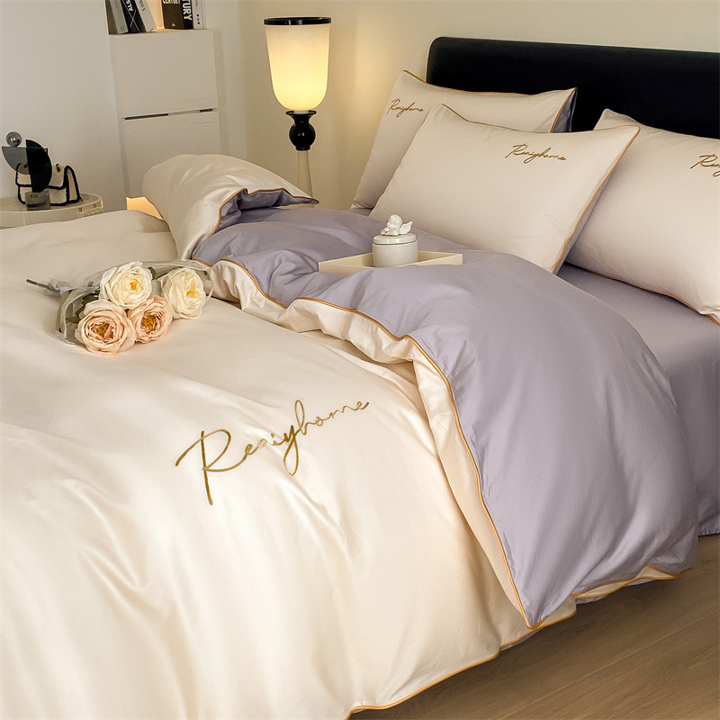 Picture of High-grade sense 120 long-staple cotton bed four-piece cotton cotton light luxury four-season universal quilt cover bed sheet bedding 4