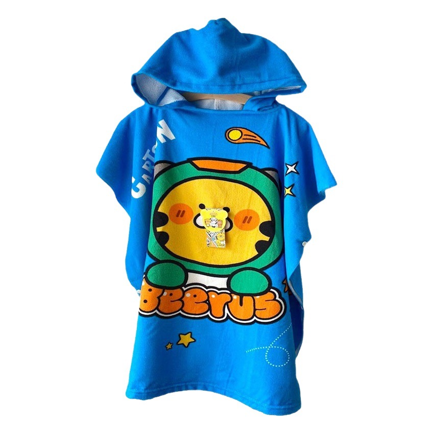 Yaxing Joint Birus Children's Bath Towel Cape Children's Hooded Bathrobe Cartoon Printed Wearing Bath Towel Wholesale