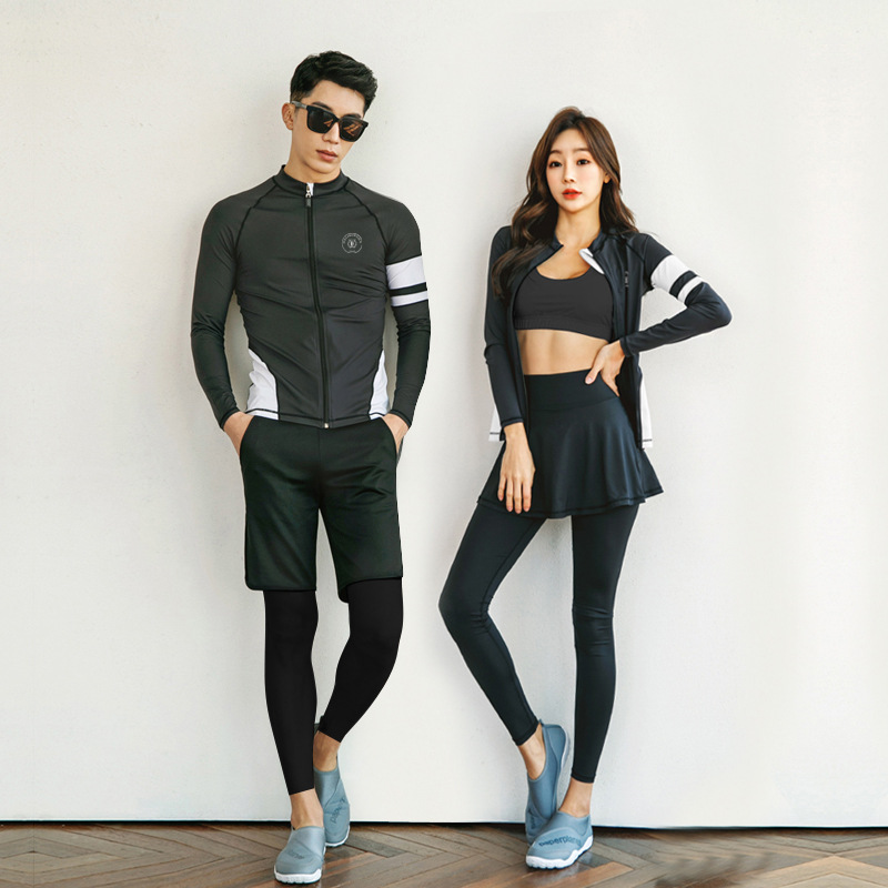 Sun protection quick-drying diving suit men's two-piece long-sleeved trousers snorkeling jellyfish suit couple warm swimsuit women's surfing suit