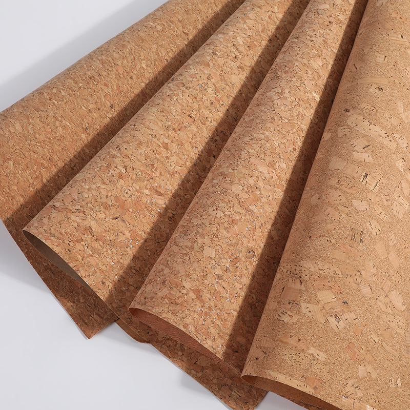 Cork fabric coarse and fine grain background composite fabric, shoe materials, decorative luggage materials, leather cork fabric source, factory