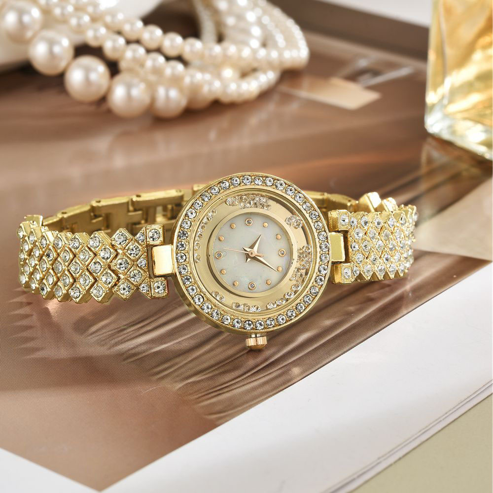 Picture of New Fashion Round Full Diamond Watch Women's Small Dial Small Fragrant Style Full Diamond Chain Bracelet Watch