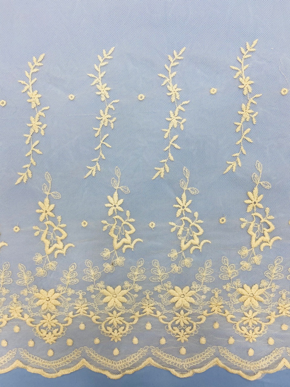 Nylon mesh bilateral symmetrical embroidery dyeable factory quality in stock supply from excellent retail