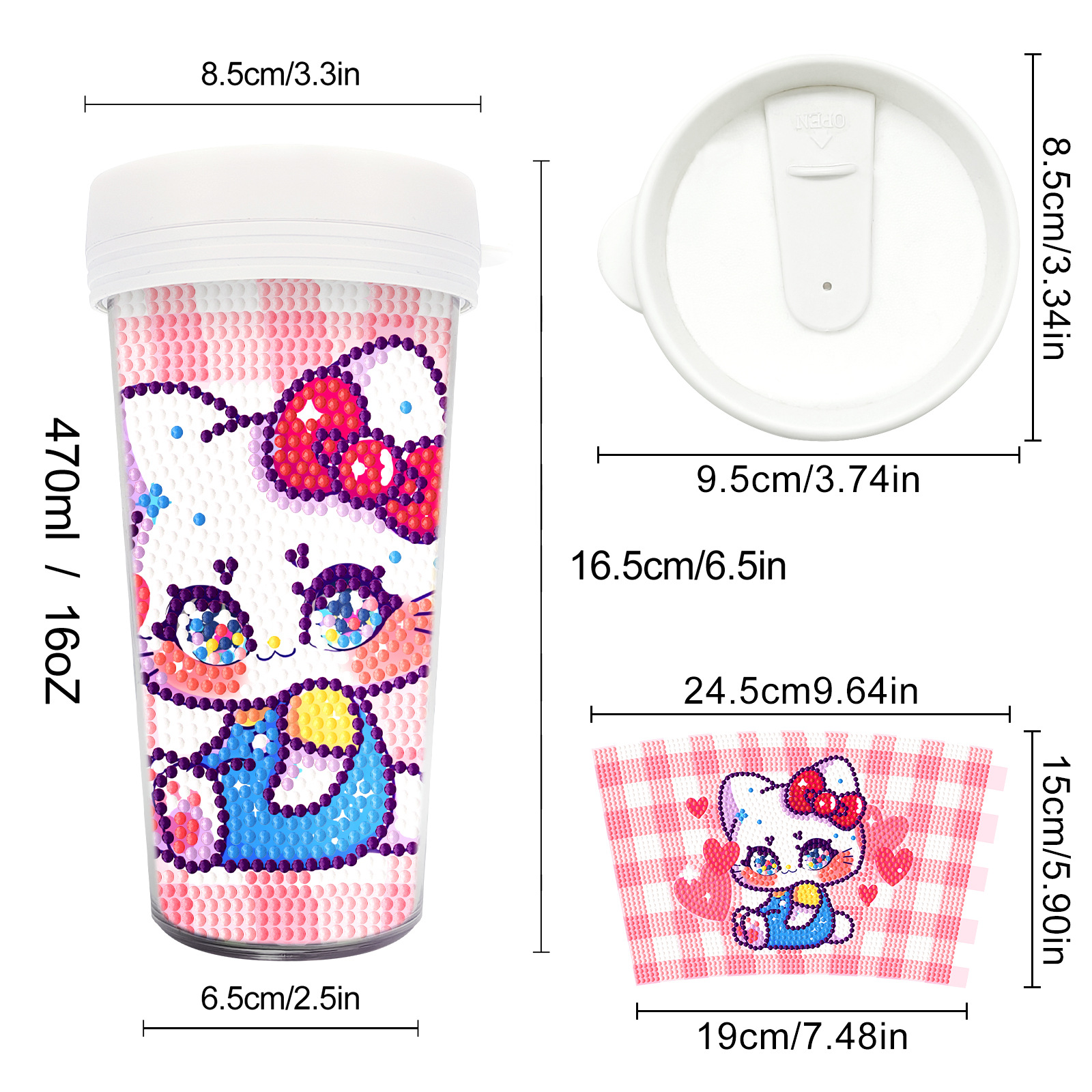 Picture of Diamond Painting Peripherals, New and Unique Cups, Cross-Border Supply, Diamond Stickers, Embroidery, DIY Handmade Full Diamond Creative Decorative Paintings Wholesale