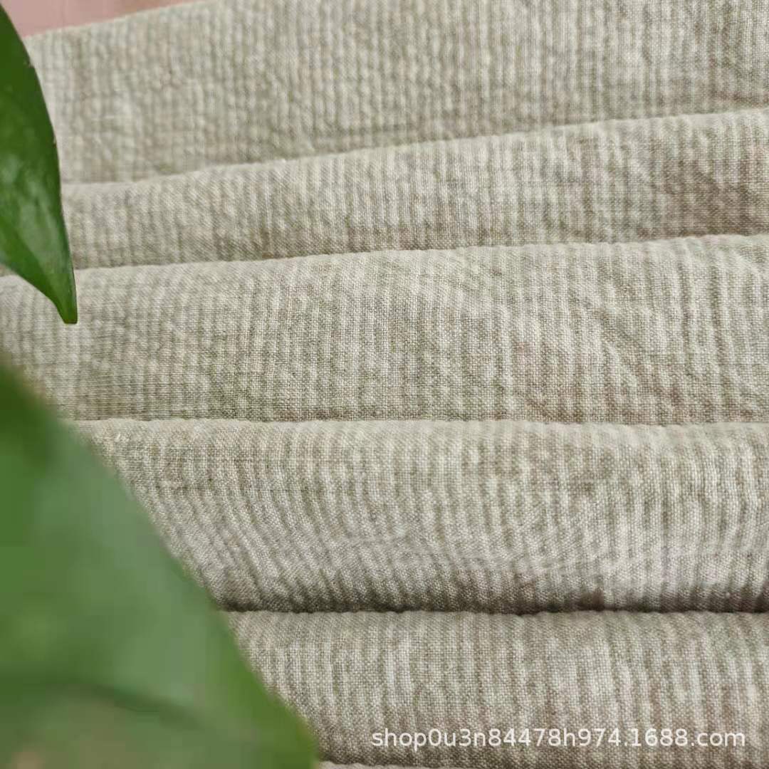Picture of Linen Cotton Double Layer Primary Color Bubble Cloth Enzyme Wash Bubble Sofa Fabric Rain Dew Linen Cotton Sand Washing Fabric