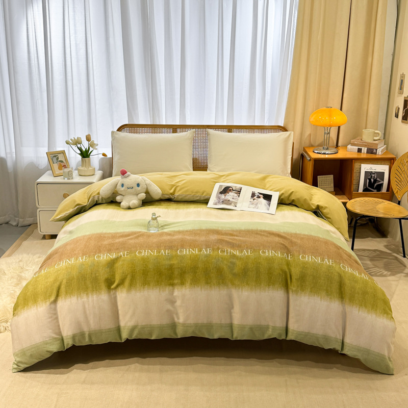 Picture of Cotton brushed duvet cover single piece modern simple single double dormitory thickened quilt cover pure cotton duvet cover single piece