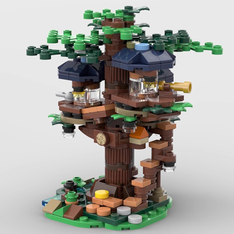 MOC-126557 compatible with Lego mini creative tree house classic winter children assembled small building gift
