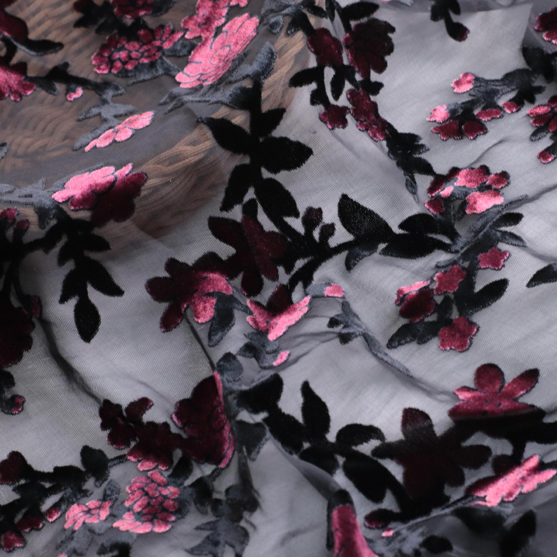 Picture of Source Manufacturer Wholesale 140 Nylon Velvet Printed Velvet Fabric Silk Cheongsam Dress Fabric Pattern Fabric Women's Clothing