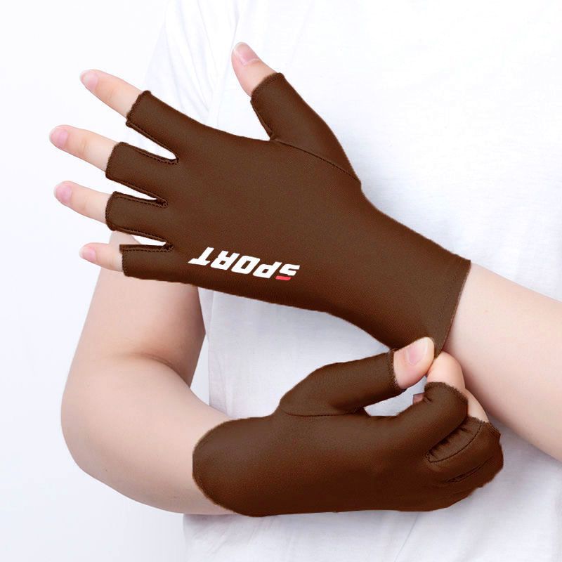 Picture of Gloves Men's and Women's Summer Open Finger Thin Ice Driving Leakage Two Finger Fishing Half Finger Riding Takeaway Rider Sports