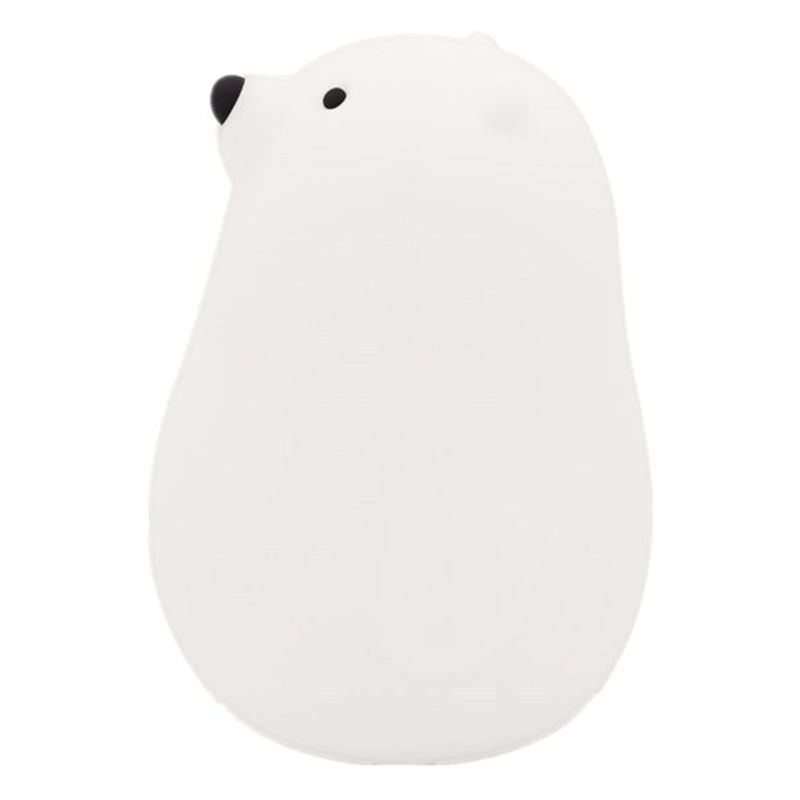 White Bear Silicone Lamp USB Charging Bedside Timing Sleeping Lamp Children's Cartoon Bedroom LED Clap Night Light