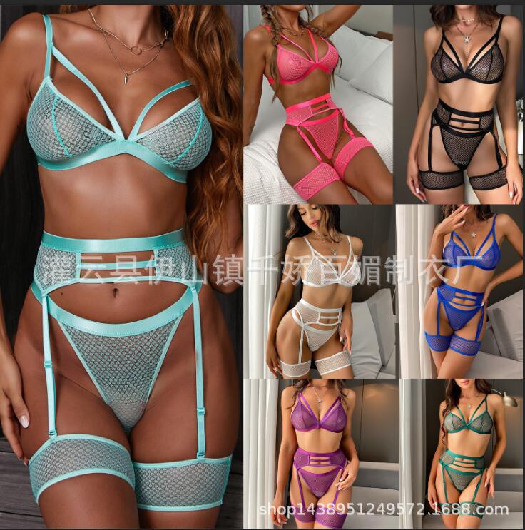 European station underwear AliExpress new women's gathered lace perspective Women's fun multi-piece lingerie wholesale