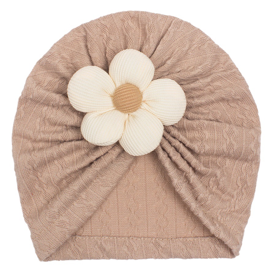 European and American Winter New Baby Warm Flower Pullover Hat Baby Jacquard Stripesd Indian Hat Girls Hair Hat