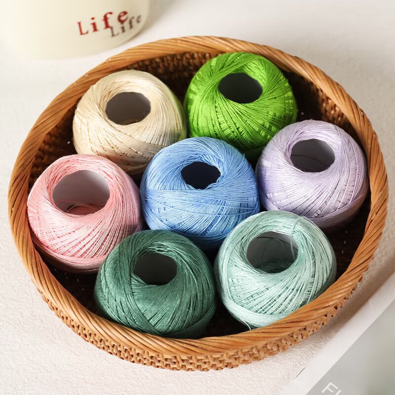 Picture of 7 Lace Line Fine Wool Summer Line DIY Hand Braided Silk Cotton Hand Braided Short Sleeve Strong Twist Soft Silk Light