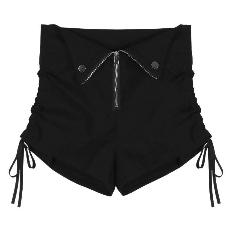 Autumn and Winter high waist slim fit slimming black casual wide leg shorts design sense niche sweet hot pants for hot girls for women