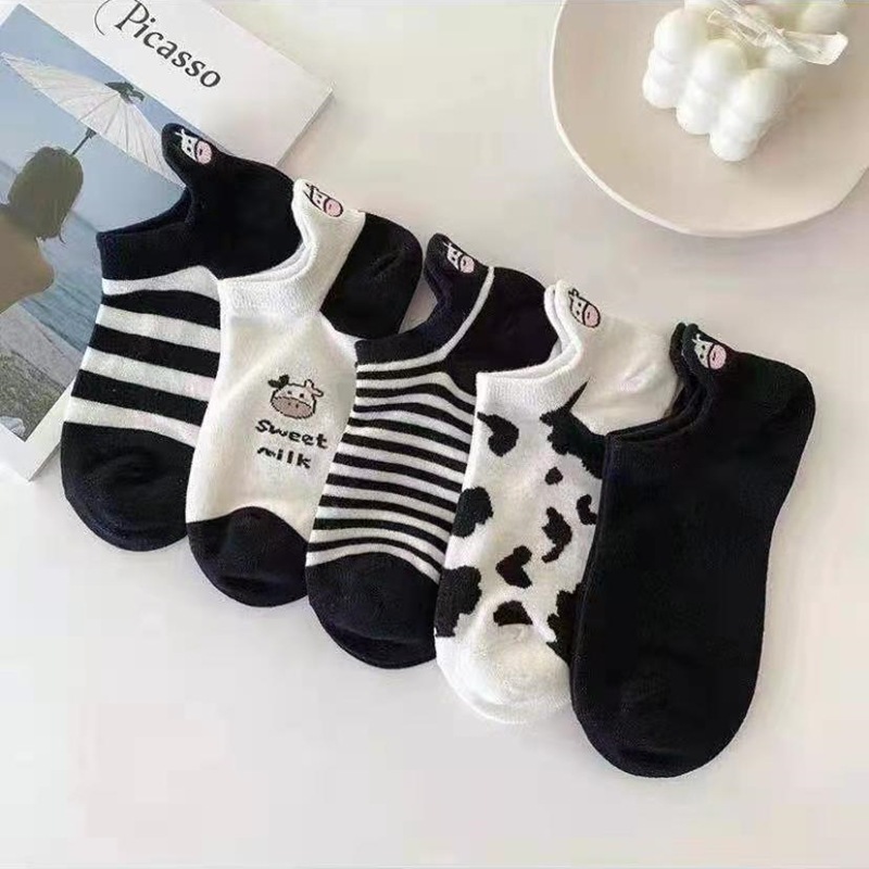 Socks Women's Short Socks Summer Thin Shallow Mouth Cute Japanese-style ins Fashionable Sweat Absorbing Breathable Non-slip Women's Boat Socks Summer