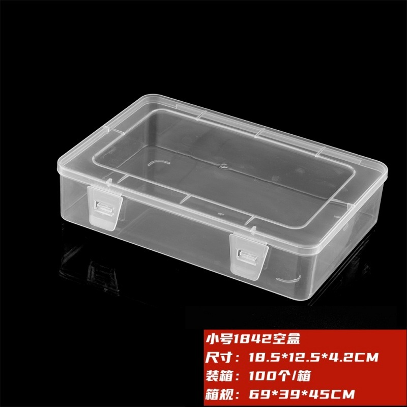 Picture of in stock Multi-size Square Buckle Cover Transparent PP Plastic Box Jewelry Packaging Small Box Flip Cover Parts Storage Box