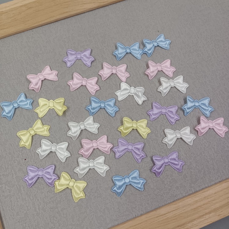 50 Pieces Price A01 Handmade Hair Accessories Material Cute Embossed Satin Small Bow Accessories about 3.2cm Accessories