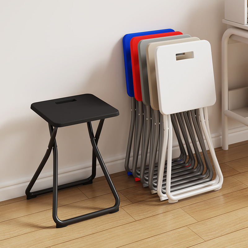 Household Simple Folding Stool Dormitory Student Study Stool Rental Room Hospitality Small Bench Thickened Plastic Stool