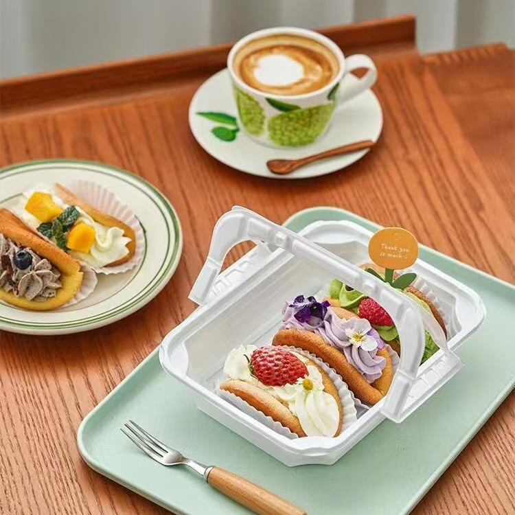 Spring Picnic Camping Dessert Take-away Packing Portable Cake Box Afternoon Tea Dessert Small Cake Roll Packing Box