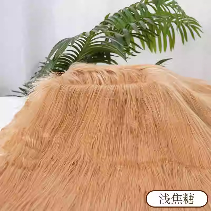 Picture of Falling Wool Plush Fabric 9cm Beast Dress Beast Hair Long Hair Roll Bundle Fried Hair Long Hair Hand-made Cotton Doll DIY