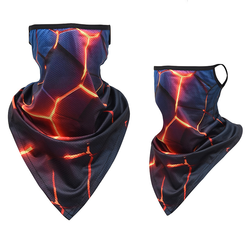 Picture of Ice Silk Ear Hanging Mask Triangle Towel Neck Set Mesh Sunscreen Outdoor Riding Fishing Windproof Scarf Men's and Women's Face Towel Summer