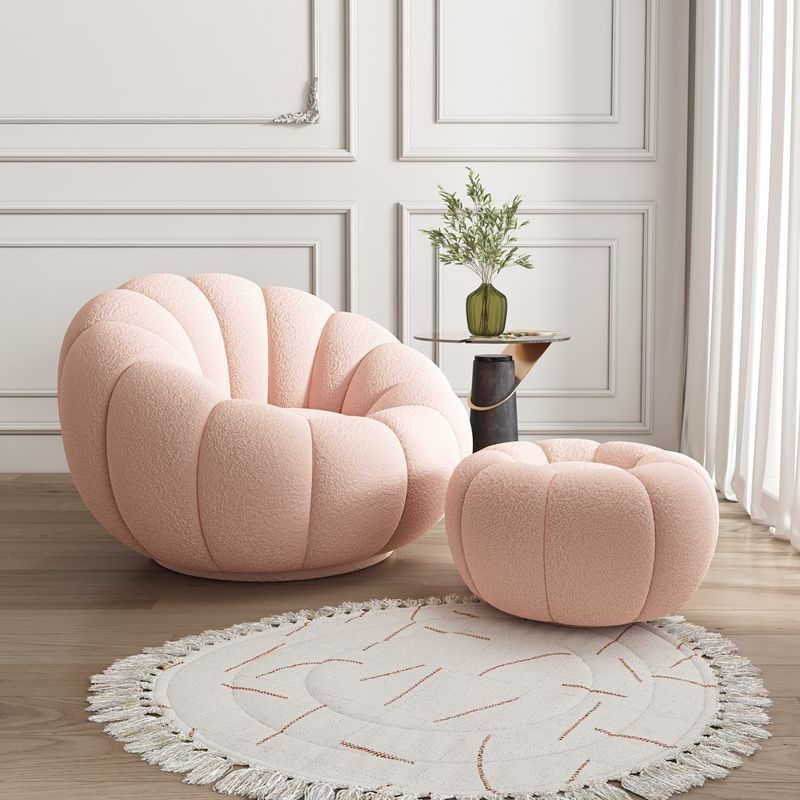 Picture of Internet celebrity pumpkin lazy sofa, single and double sofa chair, lambswool sofa balcony, swivel lounge chair, can lie down and sleep