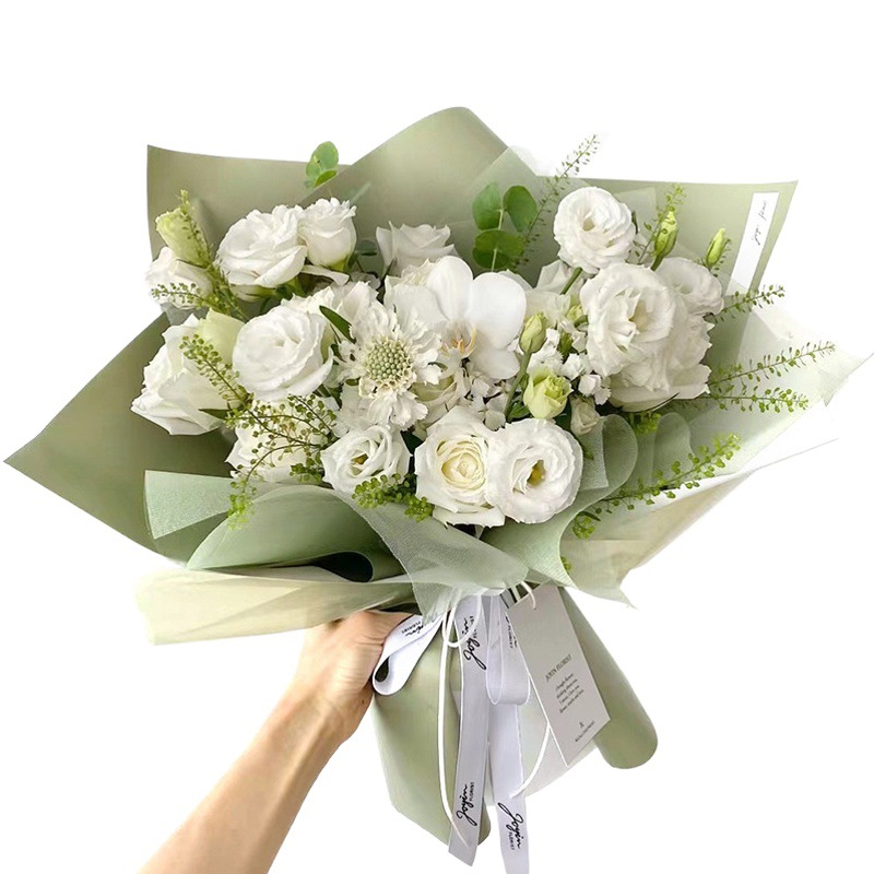 Special offer flower packaging materials DIY cartoon bouquet making heart-in-heart yarn wrapped yarn gauze bouquet packaging spray yarn