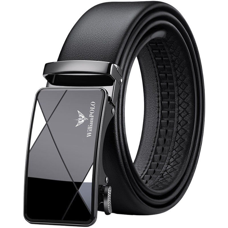 Paul Belt Men's Genuine Leather High-End Business Automatic Buckle Alloy Belt Men's Guangzhou Belt Genuine Wholesale