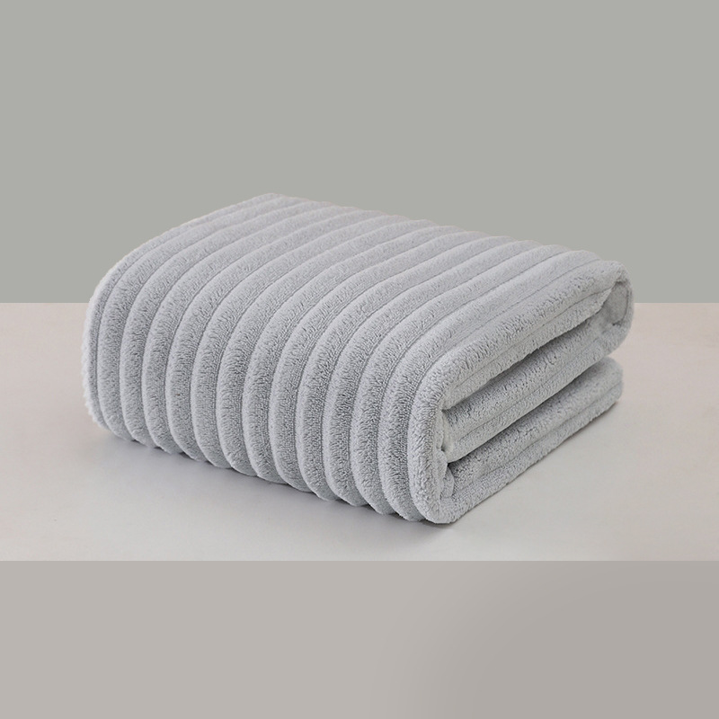 Picture of New Coral Velvet Cloud Plaid Towel, Water-Absorbent, Quick-Drying Candy Corduroy, Non-Shedding, Soft Edge-Wrapped Bath Towel