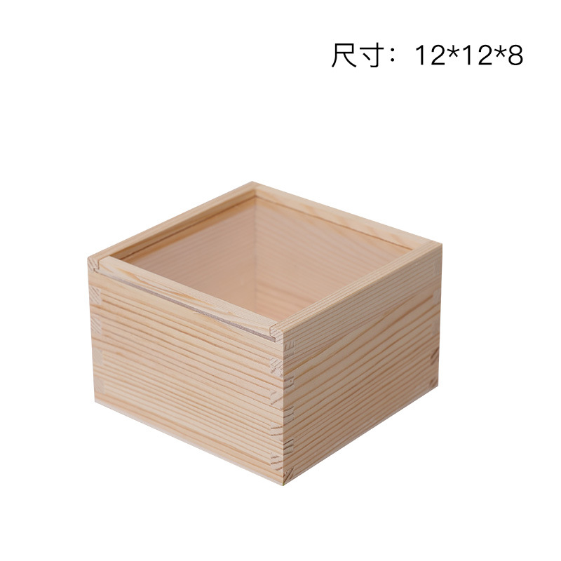 Picture of Accompanying Gift Wooden Box Simple Pine Gift Packaging Box Candy Box Immortal Flower and Wood Box Wooden Jewelry Storage Box